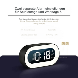 LED Lichtwecker Digitaler Wecker mit Nachtlicht
