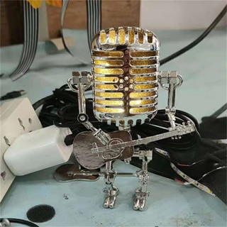 Retro Mikrofon Roboter LED Tischleuchte