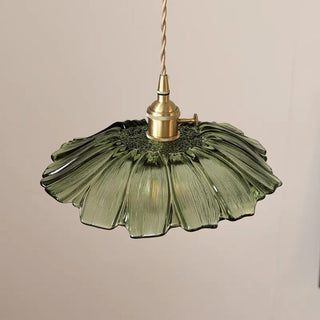 Eleganter Mid-Century Retro Glaskronleuchter mit Blumenform