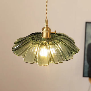 Eleganter Mid-Century Retro Glaskronleuchter mit Blumenform