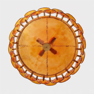Dekorativer Amber Mid-Century Retro Glaskronleuchter
