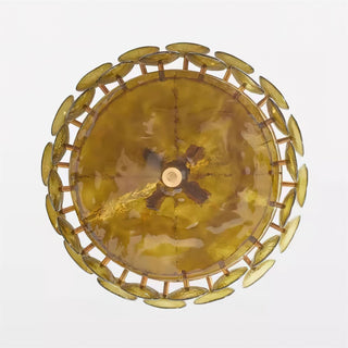 Dekorativer Amber Mid-Century Retro Glaskronleuchter
