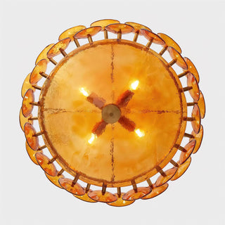 Dekorativer Amber Mid-Century Retro Glaskronleuchter