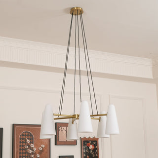 Eleganter Glas-Kronleuchter mit mehreren Köpfen