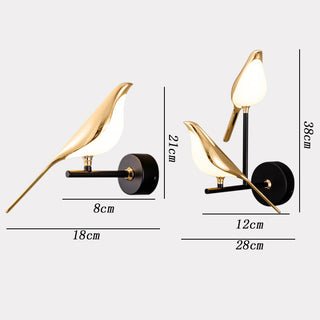 Elegante Vogel Wandleuchte im modernen Design