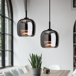 Moderne elegante schwarze Glas-Hängeleuchte