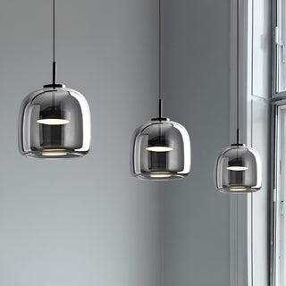 Handgefertigter Mid-Century Retro Glaskronleuchter mit LED Beleuchtung