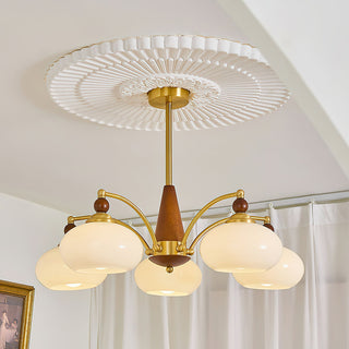 Moderner Mid-Century Retro Glaskronleuchter mit Warmem Licht