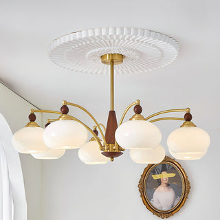 Moderner Mid-Century Retro Glaskronleuchter mit Warmem Licht