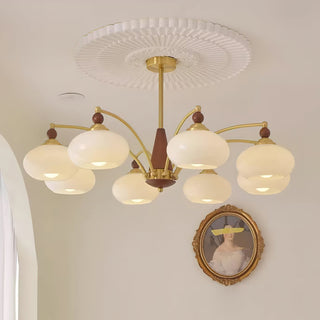 Moderner Mid-Century Retro Glaskronleuchter mit Warmem Licht