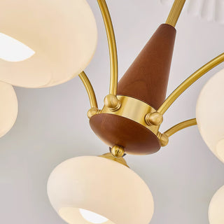 Moderner Mid-Century Retro Glaskronleuchter mit Warmem Licht