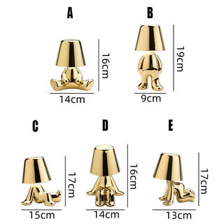 Moderne Skulpturale Goldene Nachttischlampe