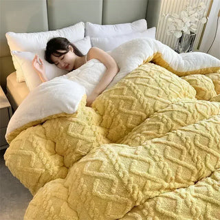 Gewichtsdecke mit Rautenmuster für Winterbett