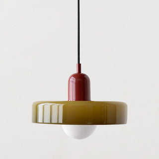 Pendelleuchte Esstisch – Moderne Deckenlampe mit 3 farbigen Glasschirmen
