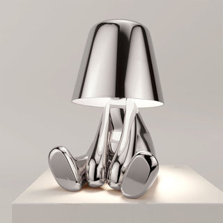 Moderne Skulpturale Goldene Nachttischlampe