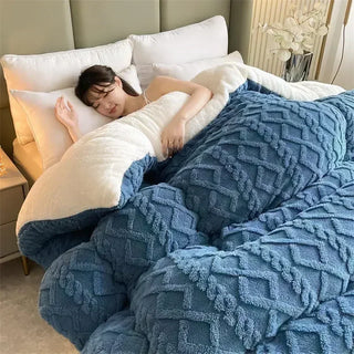 Gewichtsdecke mit Rautenmuster für Winterbett