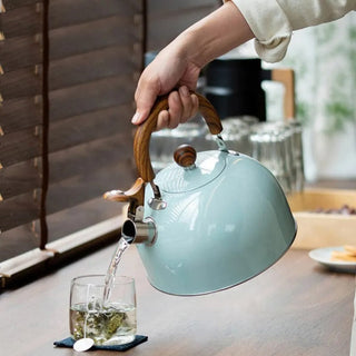 Edelstahl-Pfeifkessel mit Holzgriff – klassisches Design für Tee & Kaffee