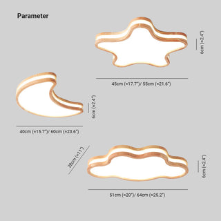 Moderne Holz Wolken und Stern Deckenlamp