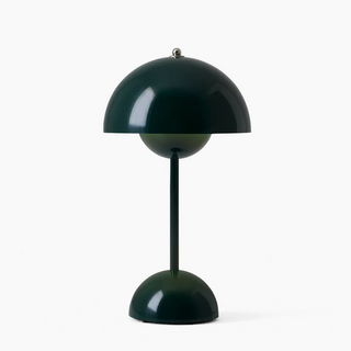 Moderne LED Tischleuchte im glänzenden Pilz Design