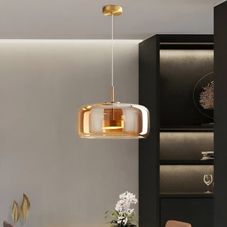 Handgefertigter Mid-Century Retro Glaskronleuchter mit LED Beleuchtung