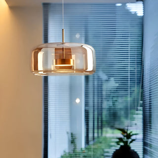 Handgefertigter Mid-Century Retro Glaskronleuchter mit LED Beleuchtung