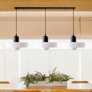 Pendelleuchte Esstisch – Moderne Deckenlampe mit 3 farbigen Glasschirmen