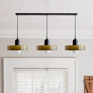 Pendelleuchte Esstisch – Moderne Deckenlampe mit 3 farbigen Glasschirmen