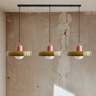 Pendelleuchte Esstisch – Moderne Deckenlampe mit 3 farbigen Glasschirmen