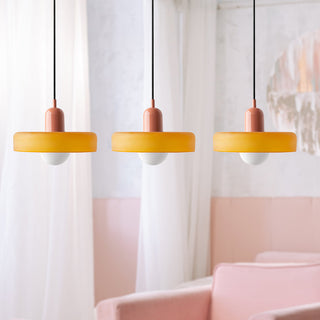 Pendelleuchte Esstisch – Moderne Deckenlampe mit 3 farbigen Glasschirmen