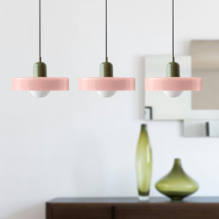 Pendelleuchte Esstisch – Moderne Deckenlampe mit 3 farbigen Glasschirmen