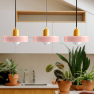 Pendelleuchte Esstisch – Moderne Deckenlampe mit 3 farbigen Glasschirmen