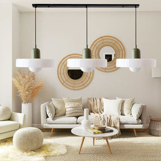 Pendelleuchte Esstisch – Moderne Deckenlampe mit 3 farbigen Glasschirmen
