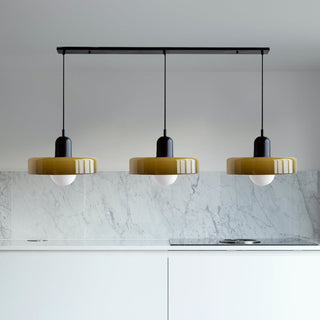 Pendelleuchte Esstisch – Moderne Deckenlampe mit 3 farbigen Glasschirmen