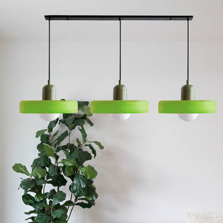 Pendelleuchte Esstisch – Moderne Deckenlampe mit 3 farbigen Glasschirmen