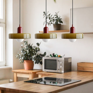 Pendelleuchte Esstisch – Moderne Deckenlampe mit 3 farbigen Glasschirmen