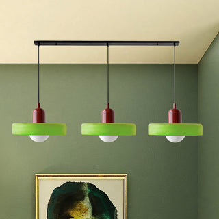 Pendelleuchte Esstisch – Moderne Deckenlampe mit 3 farbigen Glasschirmen