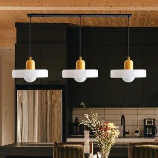 Pendelleuchte Esstisch – Moderne Deckenlampe mit 3 farbigen Glasschirmen